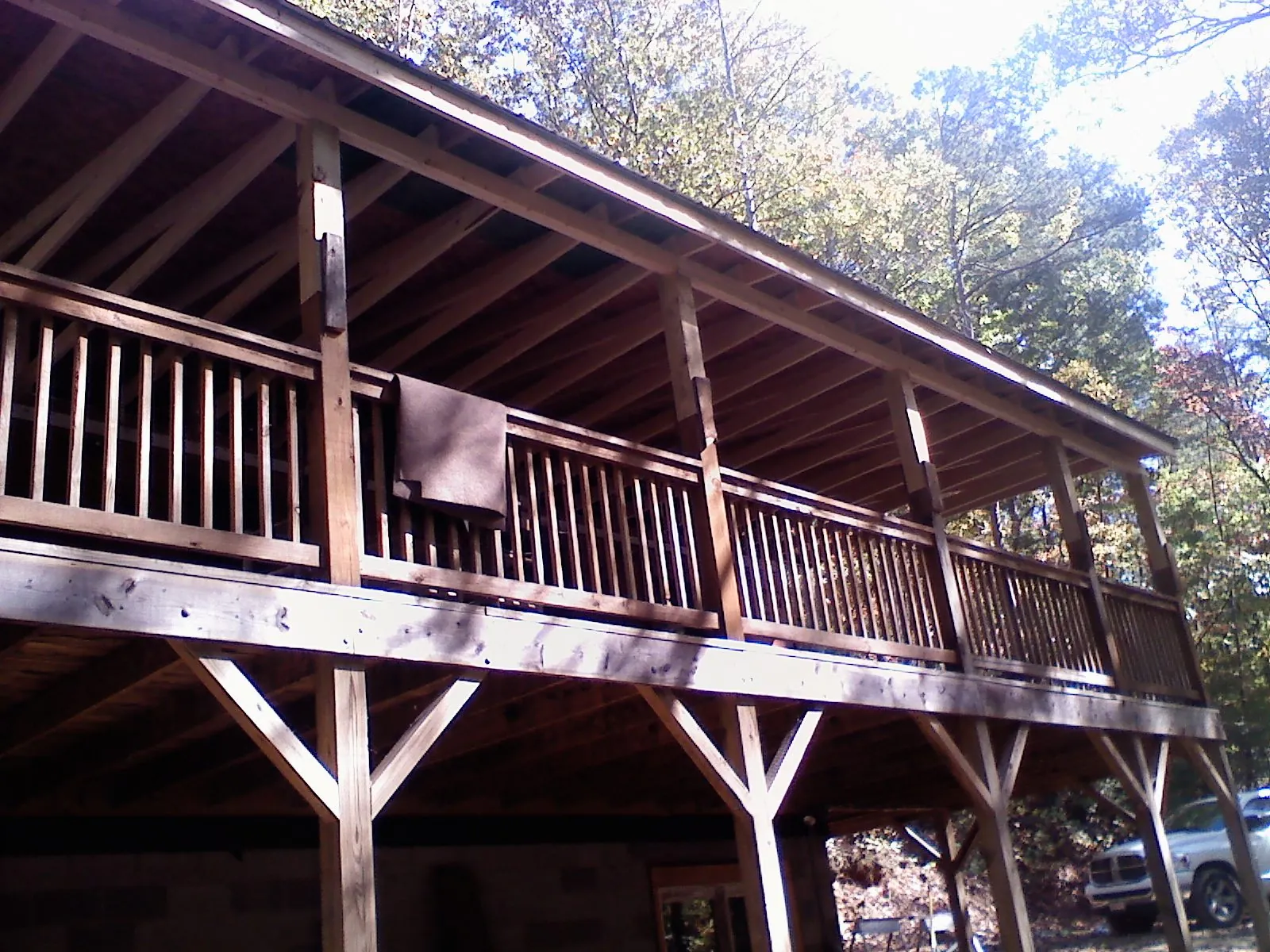 Timber framing under a new elevated porch and deck — Roof Leak Repair in Philadelphia by Roofing Brothers
